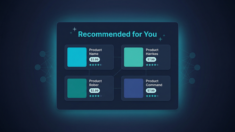 AI product recommendation engine showing personalized suggestions